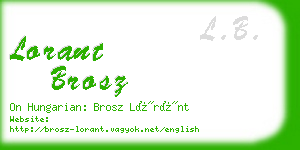 lorant brosz business card